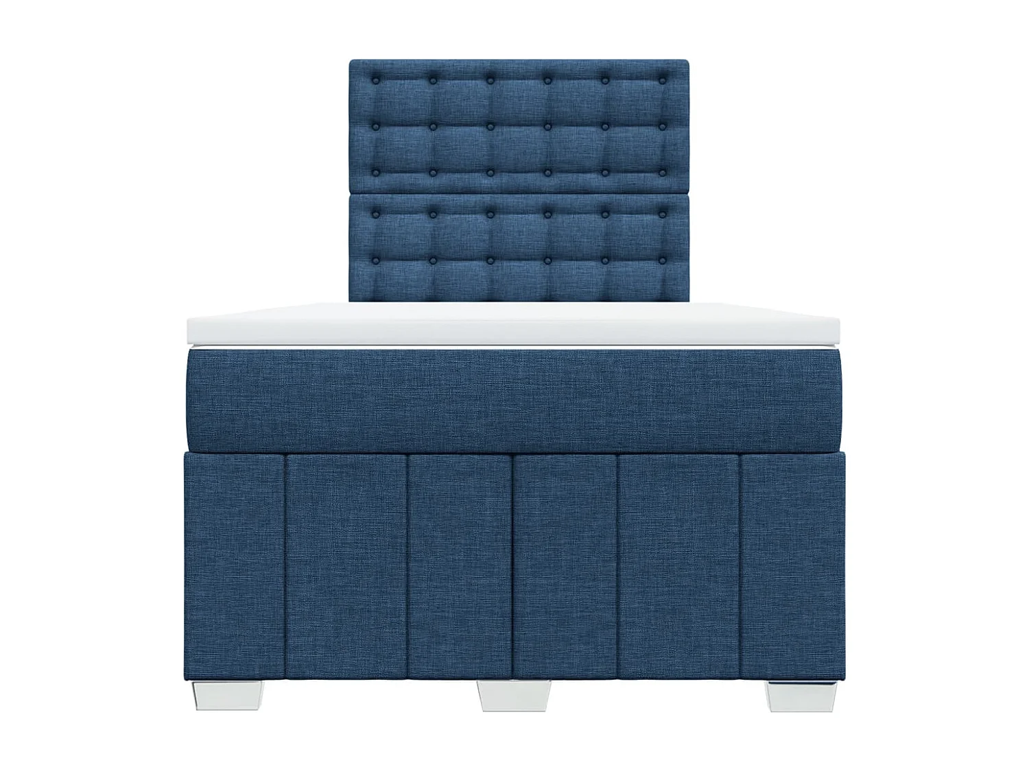 Cama box spring con colchón tela azul 120x190 cm