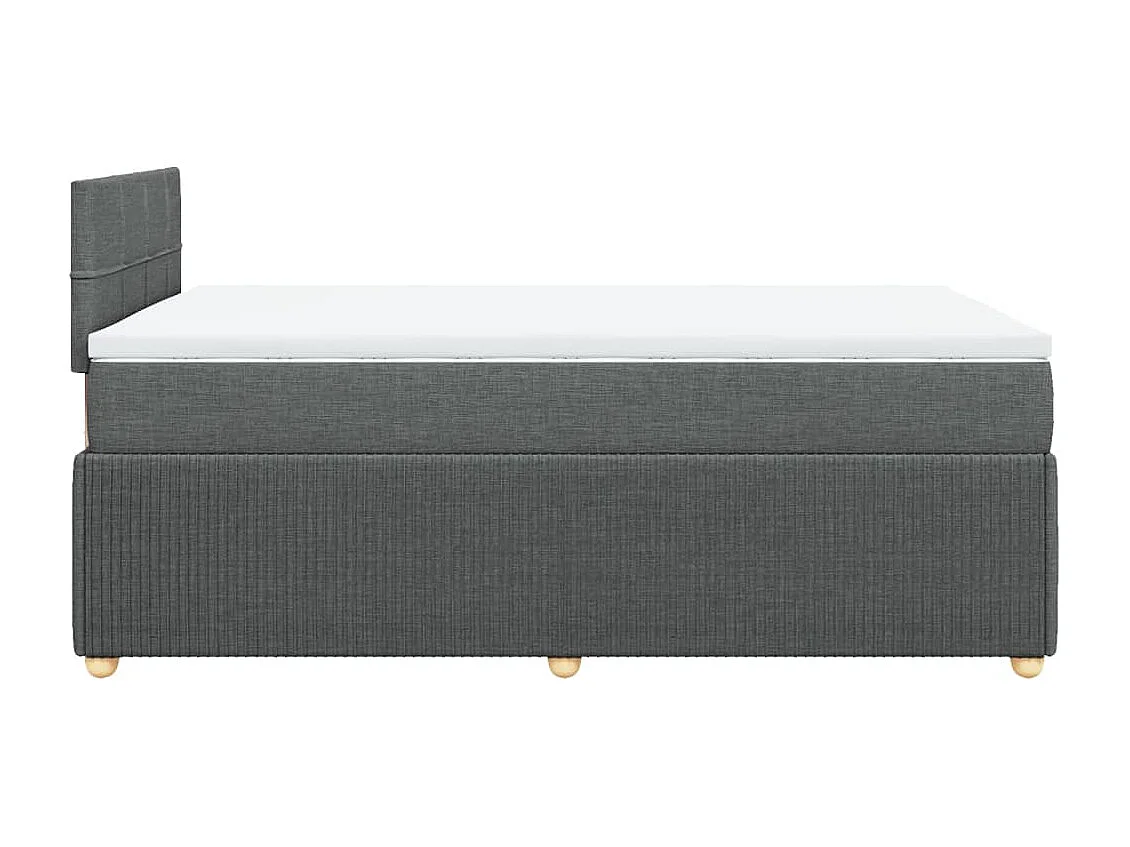 Cama box spring con colchón tela gris oscuro 120x190 cm