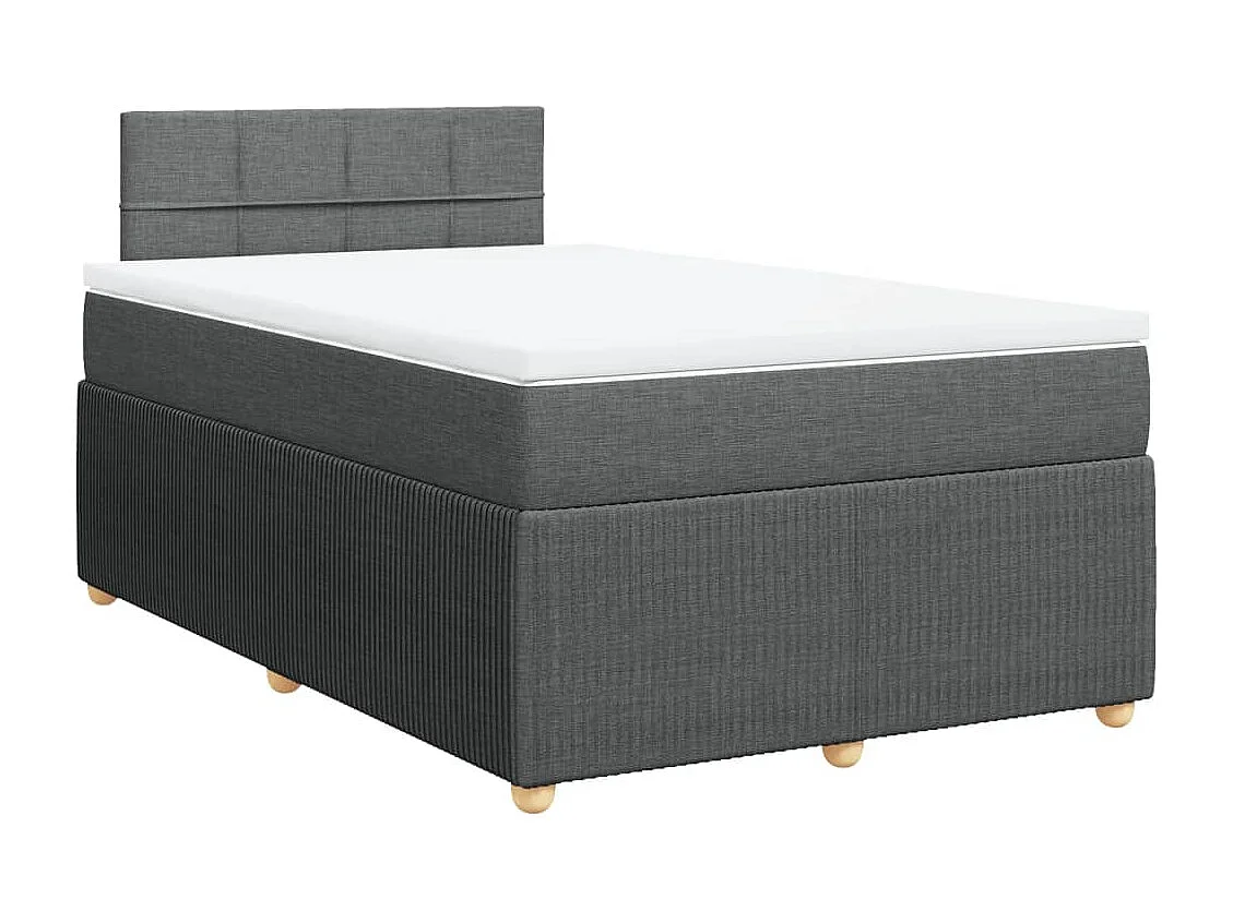 Cama boxspring com colchão 120x190 cm tecido cinzento-escuro