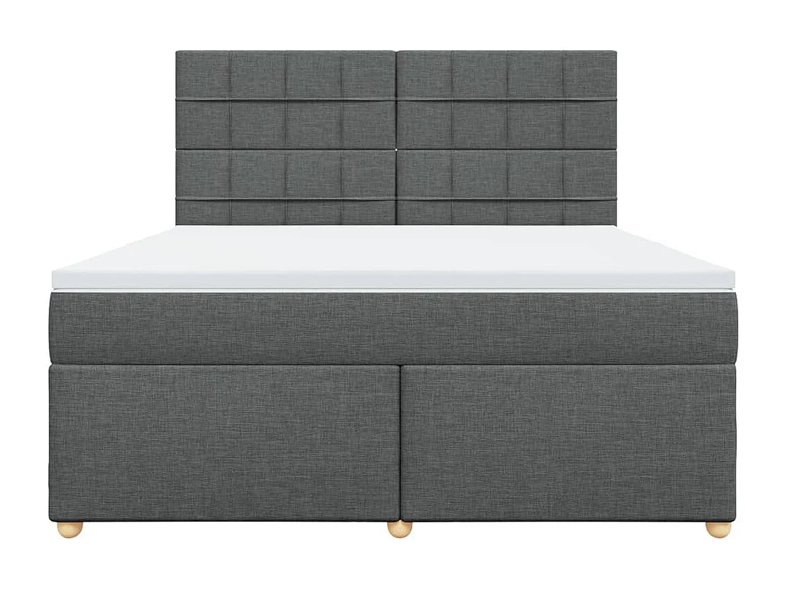 Sommier à lattes de lit avec matelas Gris foncé 180x200cm Tissu
