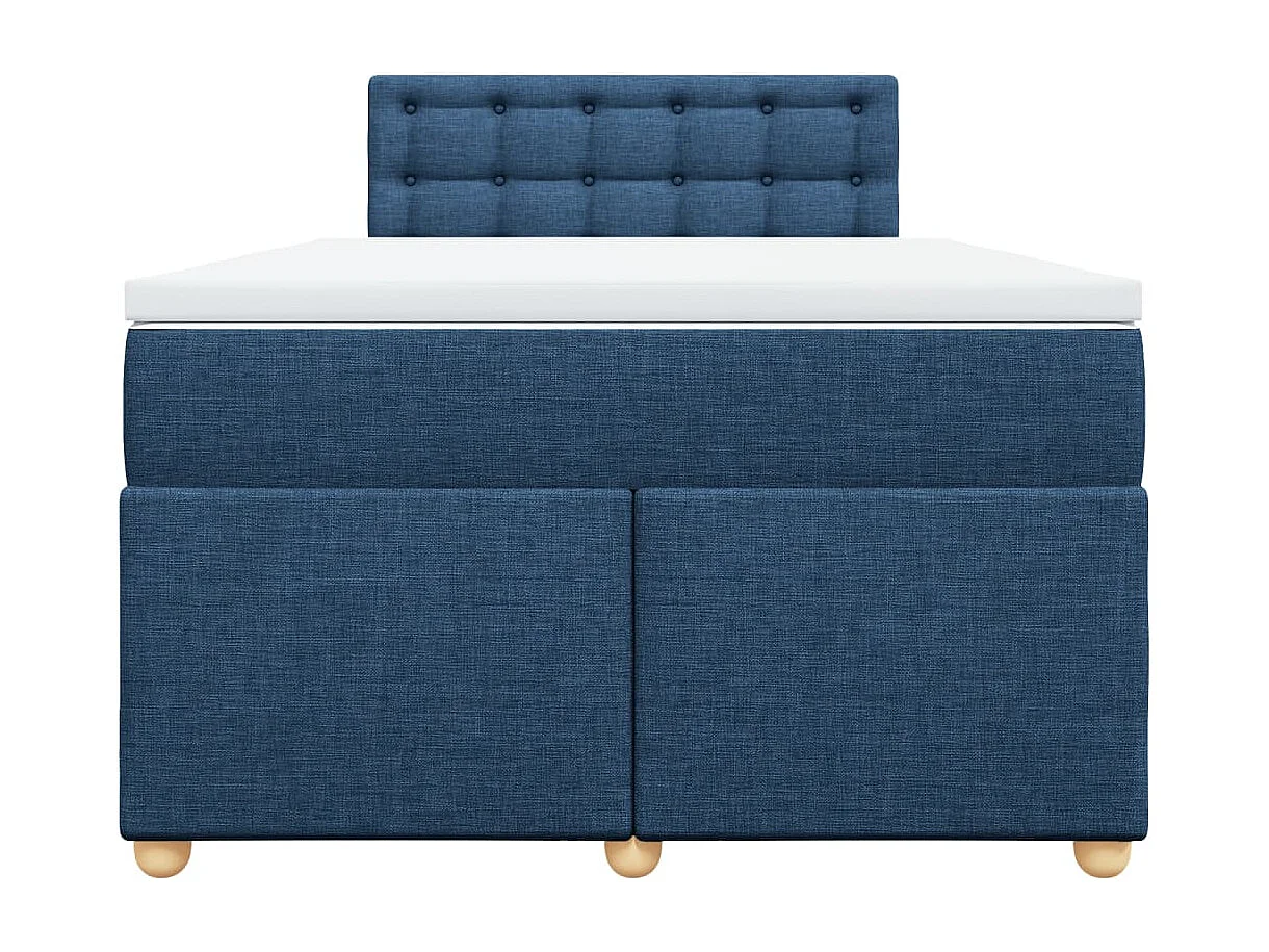 Boxspring met matras stof blauw 120x190 cm