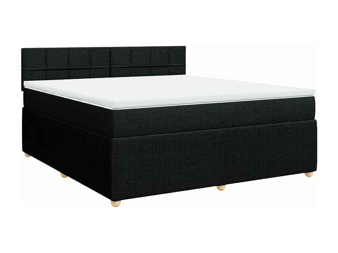 Boxspring met matras stof zwart 180x200 cm
