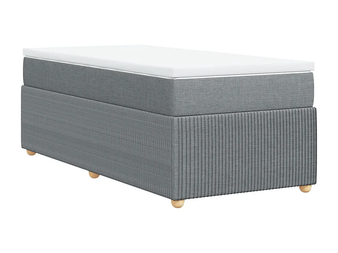 Sommier à lattes de lit avec matelas Gris clair 90x200 cm Tissu