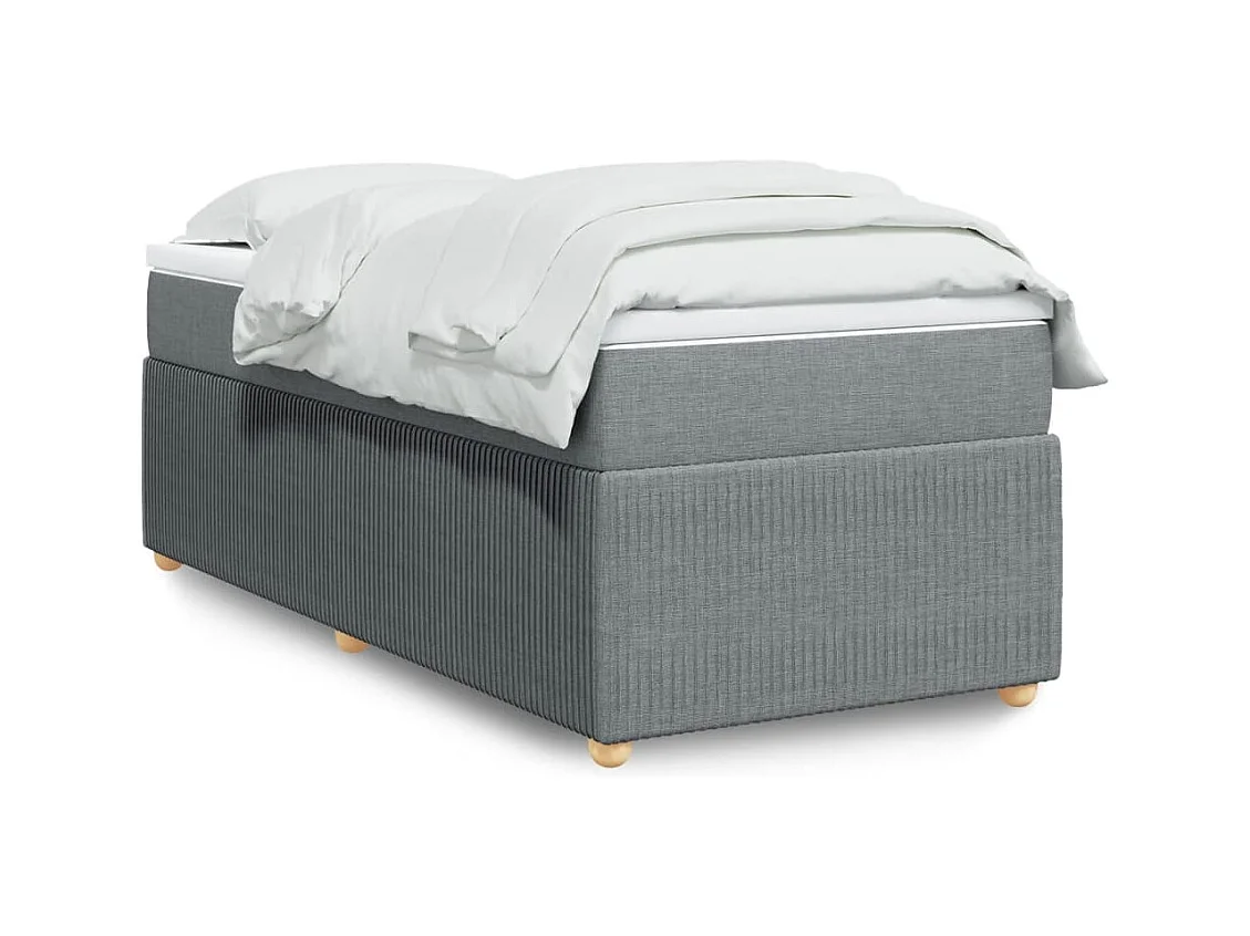 Sommier à lattes de lit avec matelas Gris clair 90x200 cm Tissu