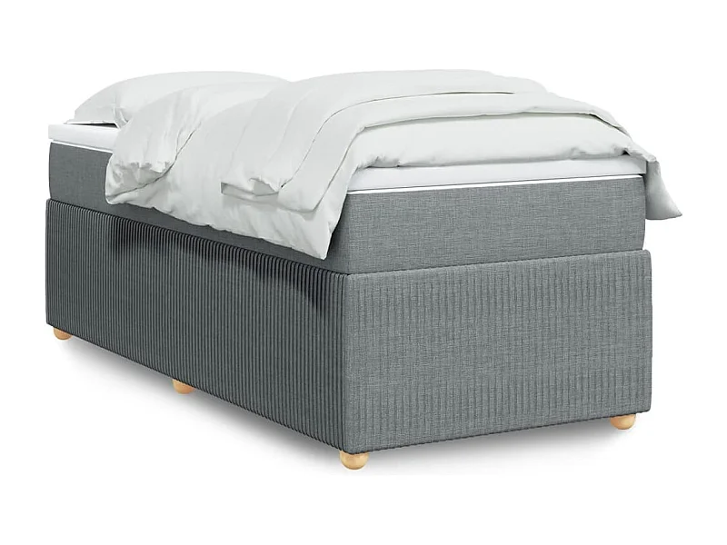 Sommier à lattes de lit avec matelas Gris clair 90x200 cm Tissu