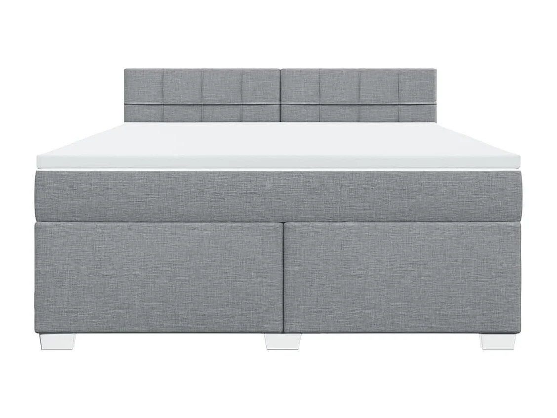 Sommier à lattes de lit avec matelas Gris clair 180x200cm Tissu