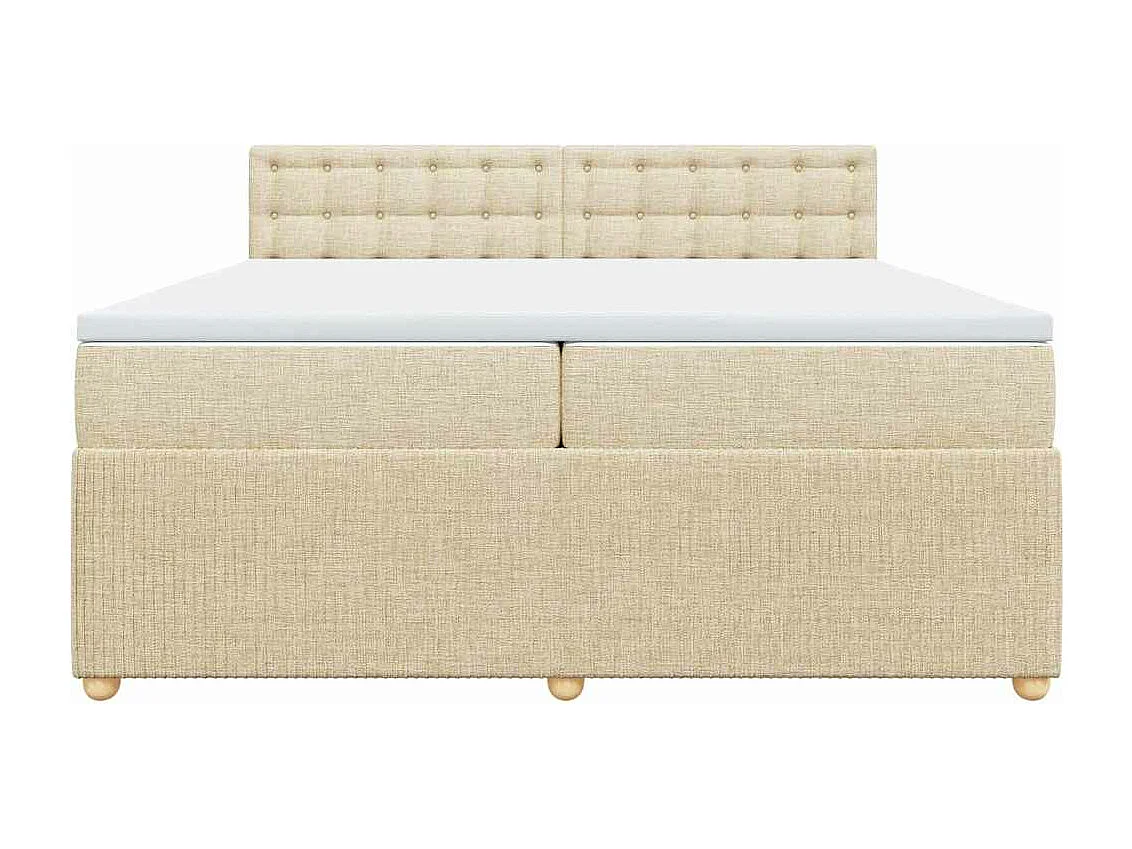 Cama com molas/colchão 200x200 cm tecido cor creme