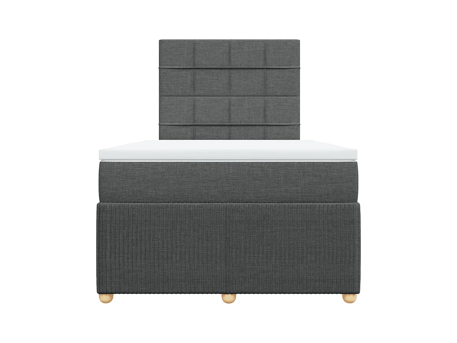 Cama box spring con colchón tela gris oscuro 120x190 cm