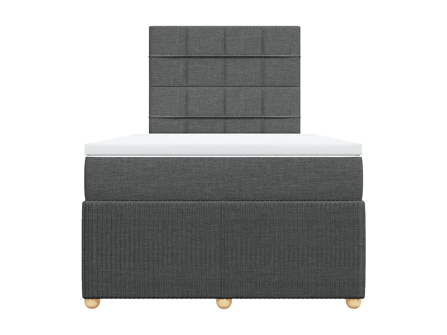 Sommier à lattes de lit avec matelas gris foncé 120x190cm tissu
