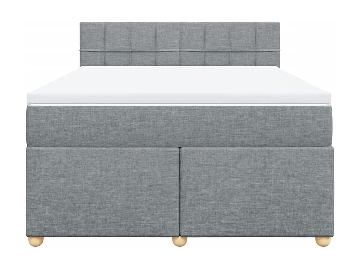 Sommier à lattes de lit avec matelas Gris clair 140x190cm Tissu