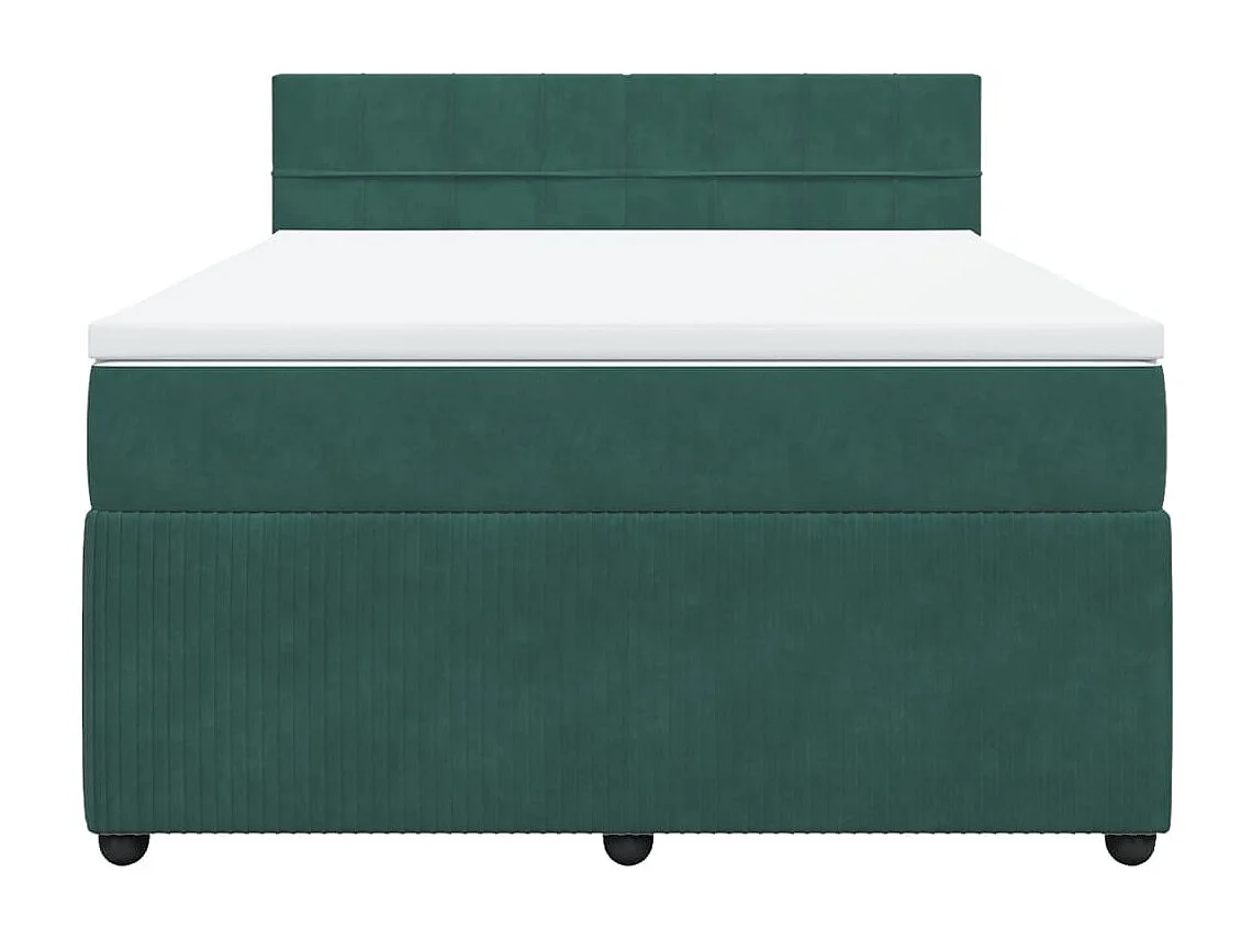 Sommier à lattes de lit et matelas Vert foncé 160x200cm Velours