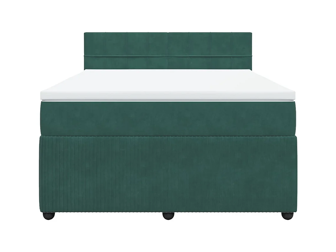 Sommier à lattes de lit et matelas Vert foncé 160x200cm Velours