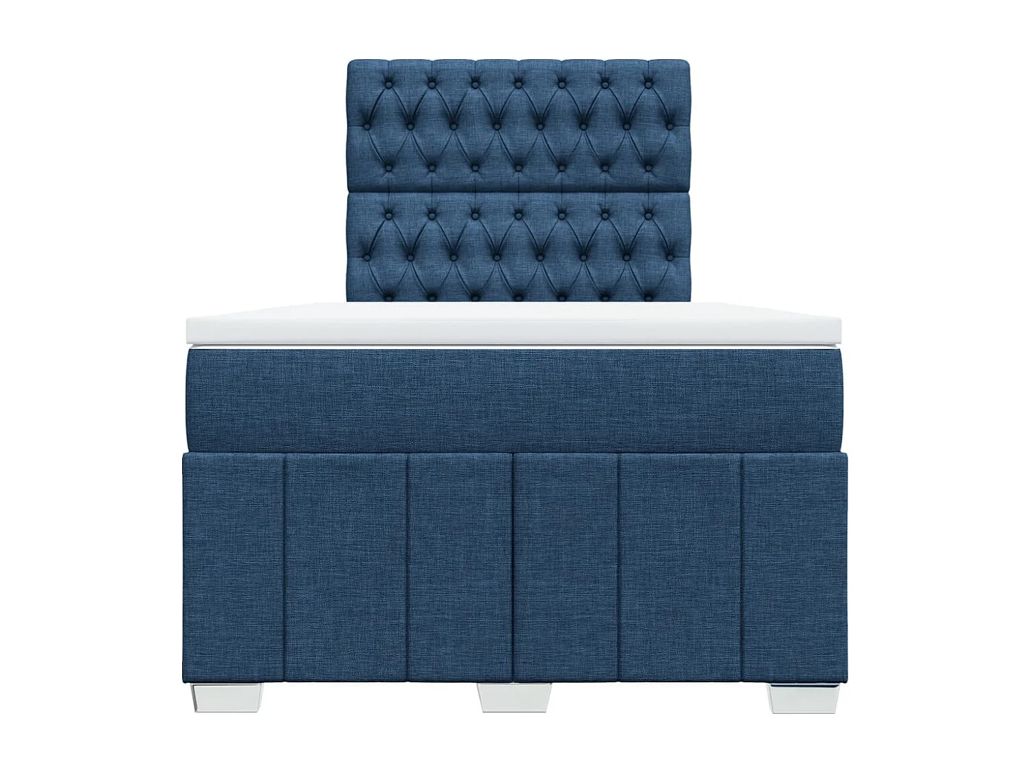 Sommier à lattes de lit avec matelas Bleu 120x200 cm Tissu