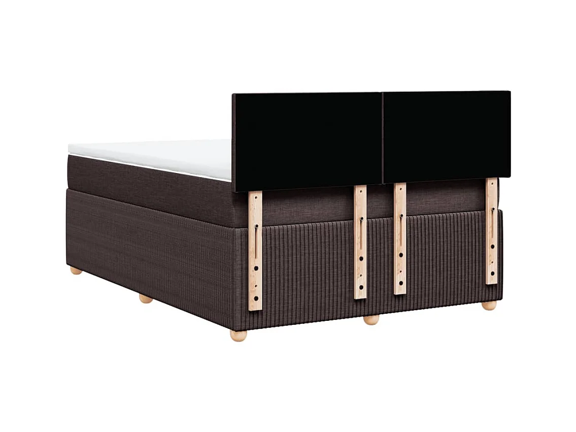 Sommier à lattes de lit avec matelas Marron foncé 140x190 cm