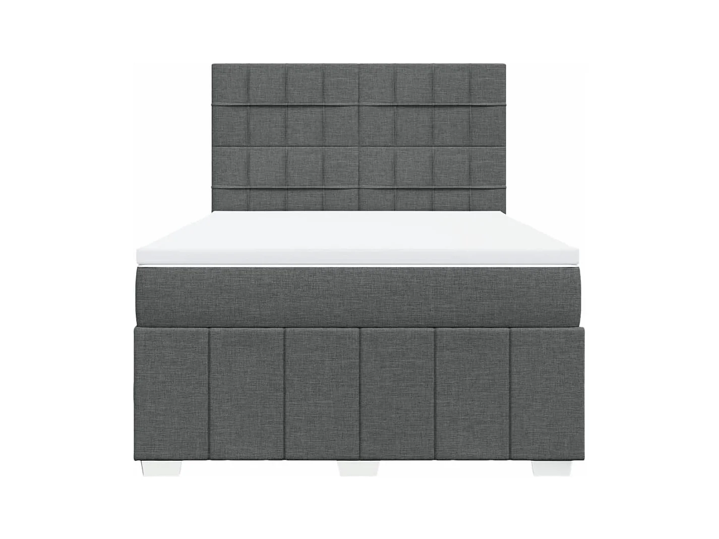 Sommier à lattes de lit avec matelas Gris foncé 160x200cm Tissu