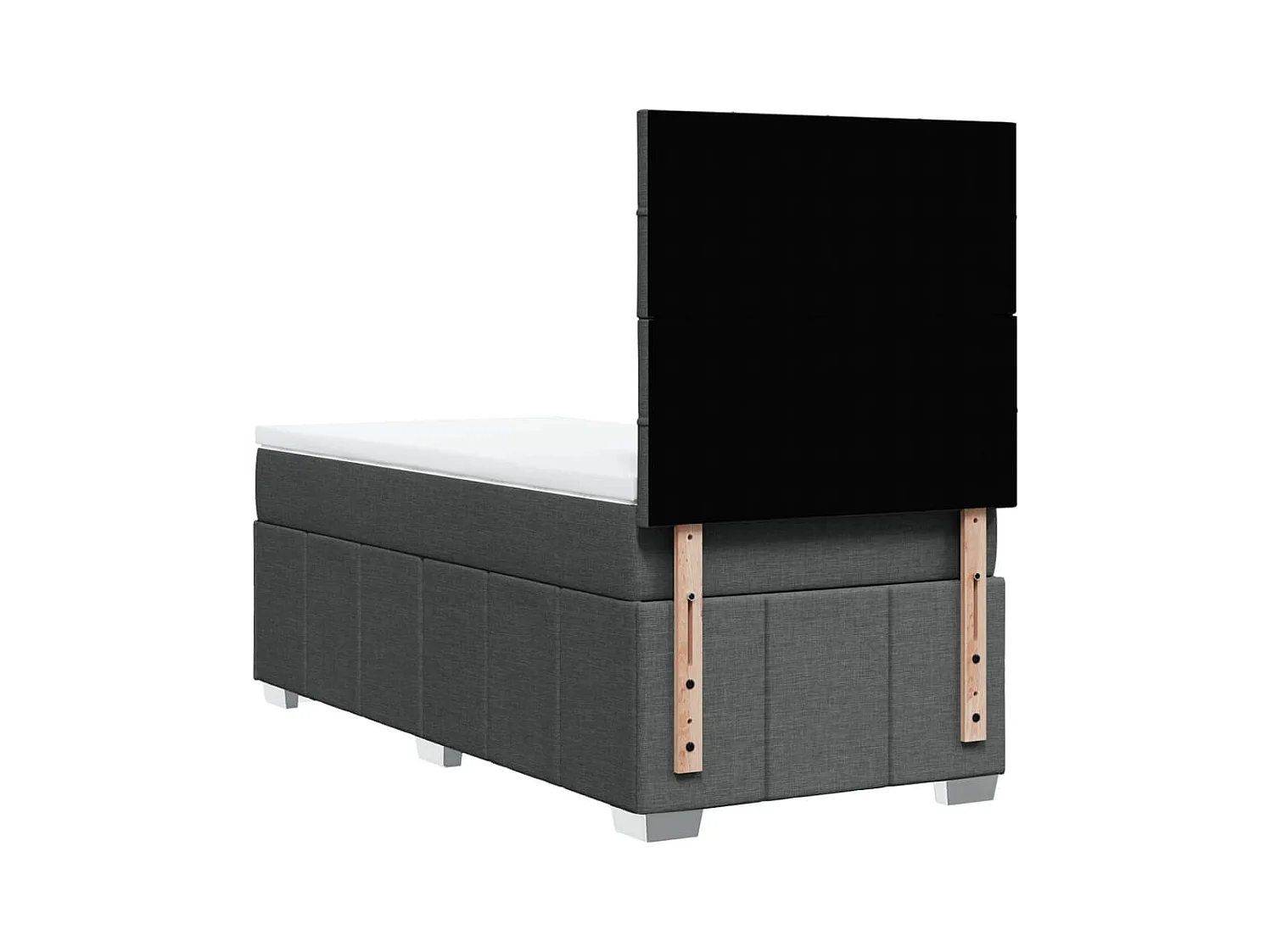 Sommier à lattes de lit avec matelas Gris foncé 80x200 cm Tissu