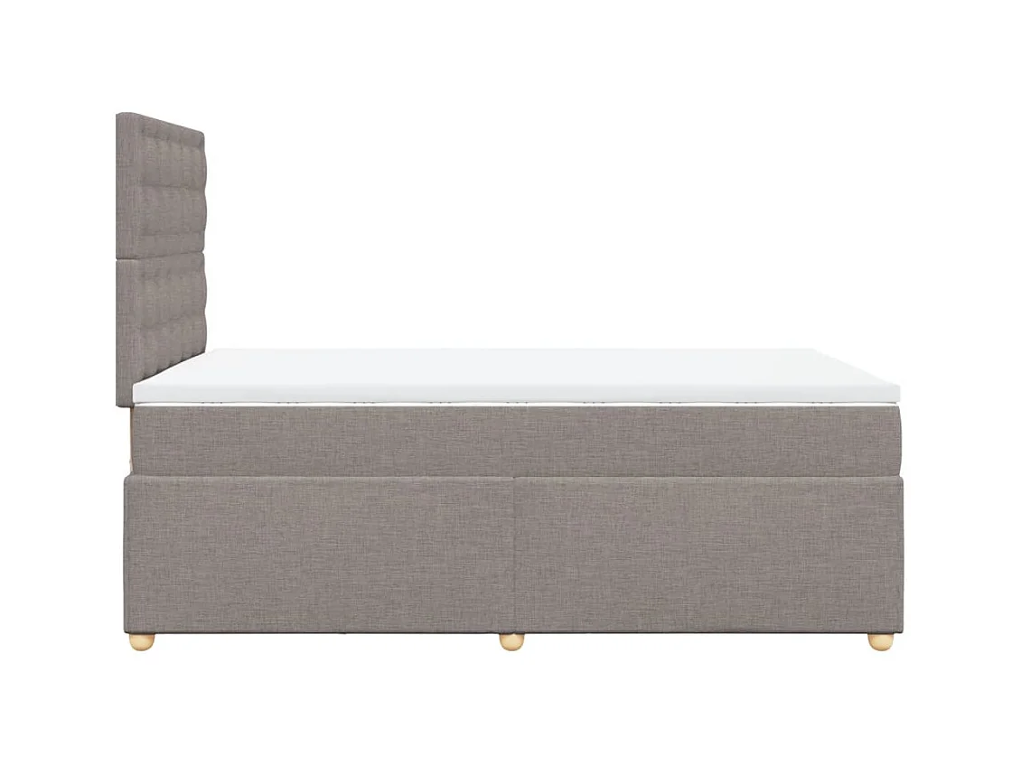 Cama boxspring c/ colchão 120x190cm tecido castanho-acinzentado