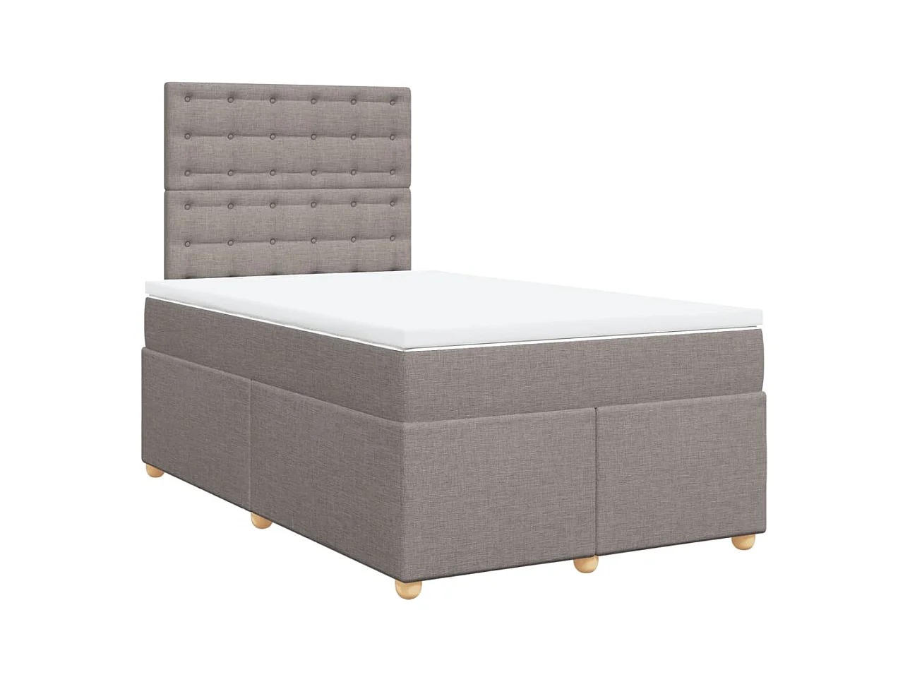 Cama boxspring c/ colchão 120x190cm tecido castanho-acinzentado