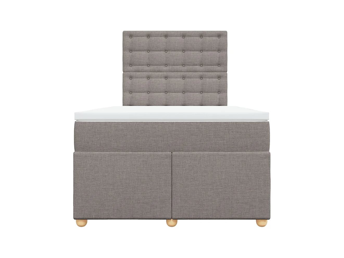 Cama boxspring c/ colchão 120x190cm tecido castanho-acinzentado