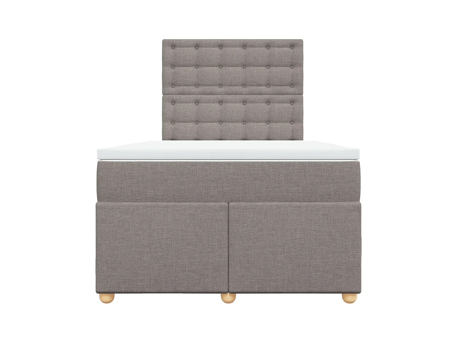 Cama boxspring c/ colchão 120x190cm tecido castanho-acinzentado