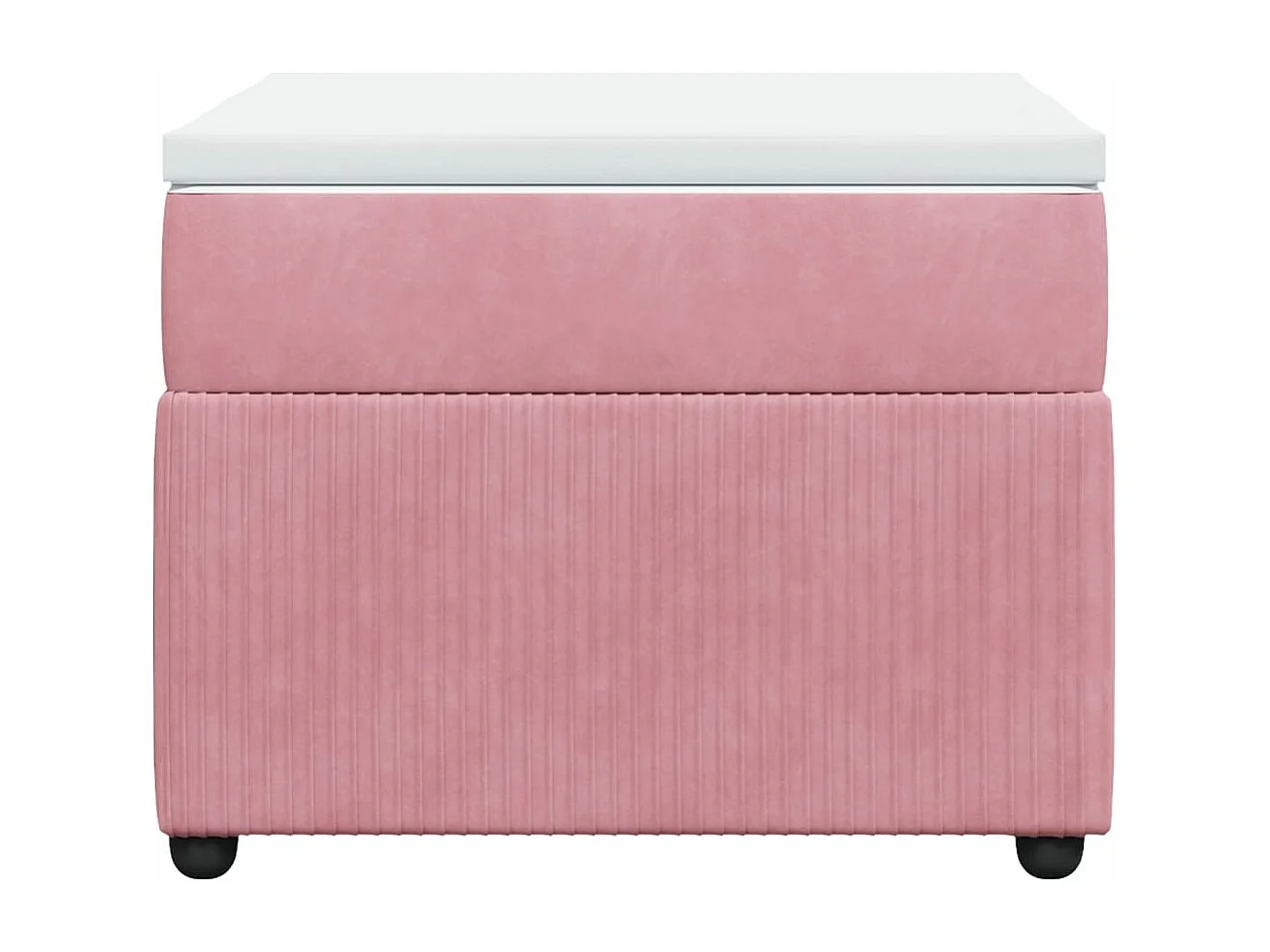 Cama box spring con colchón terciopelo rosa 90x200 cm