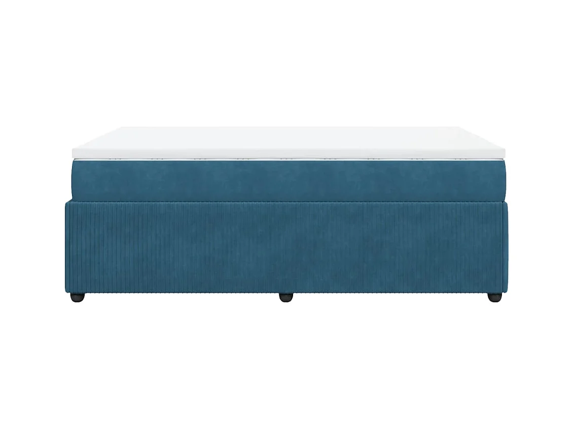 Cama boxspring com colchão 120x200 cm veludo azul-escuro