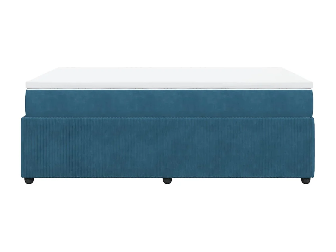 Sommier à lattes de lit et matelas Bleu foncé 120x200cm Velours