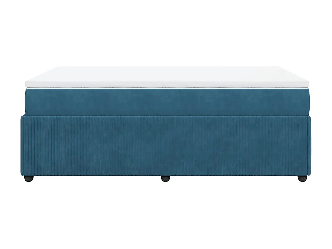 Sommier à lattes de lit et matelas Bleu foncé 120x200cm Velours