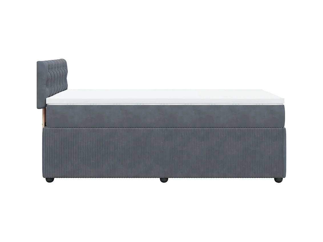 Sommier à lattes de lit et matelas Gris foncé 90x200 cm Velours
