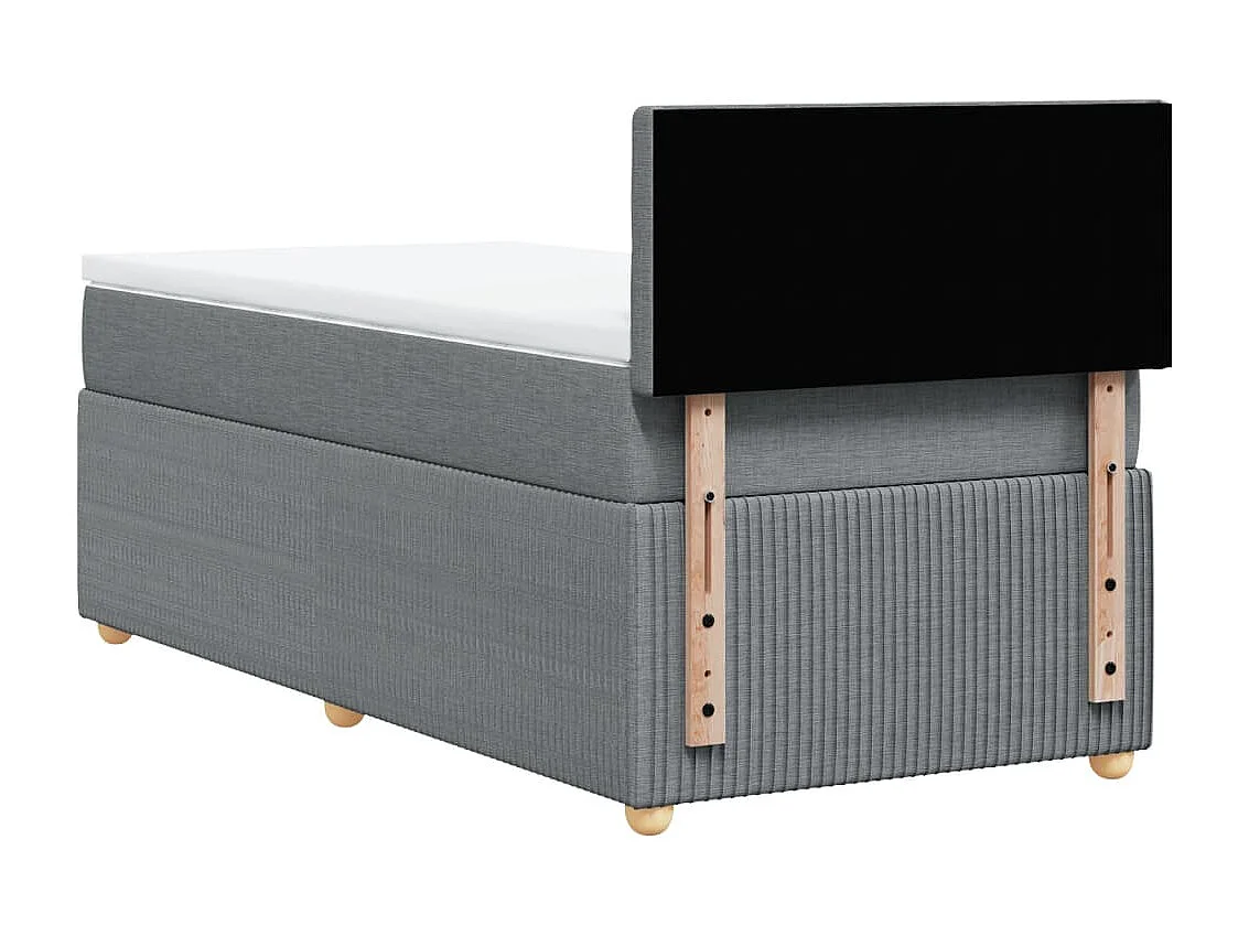 Sommier à lattes de lit avec matelas Gris clair 100x200cm Tissu