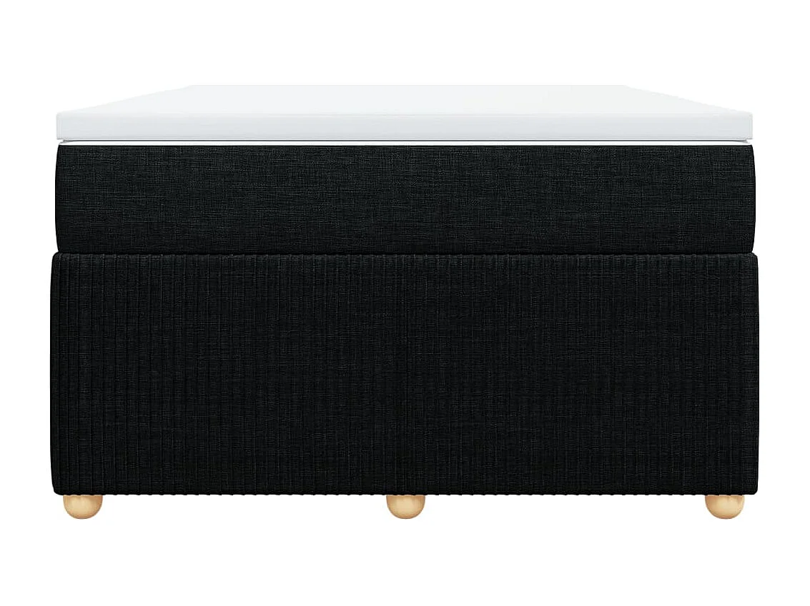 Sommier à lattes de lit avec matelas noir 120x190 cm tissu