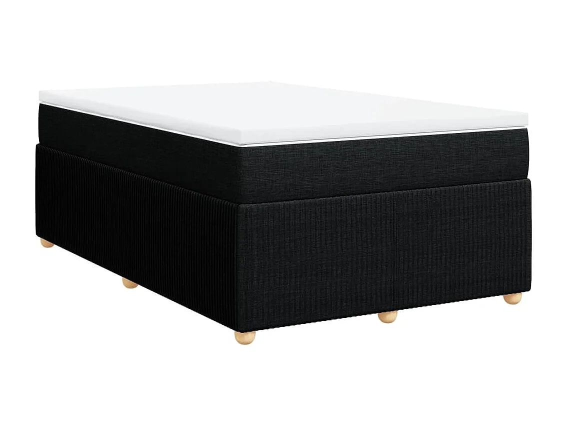 Sommier à lattes de lit avec matelas noir 120x190 cm tissu