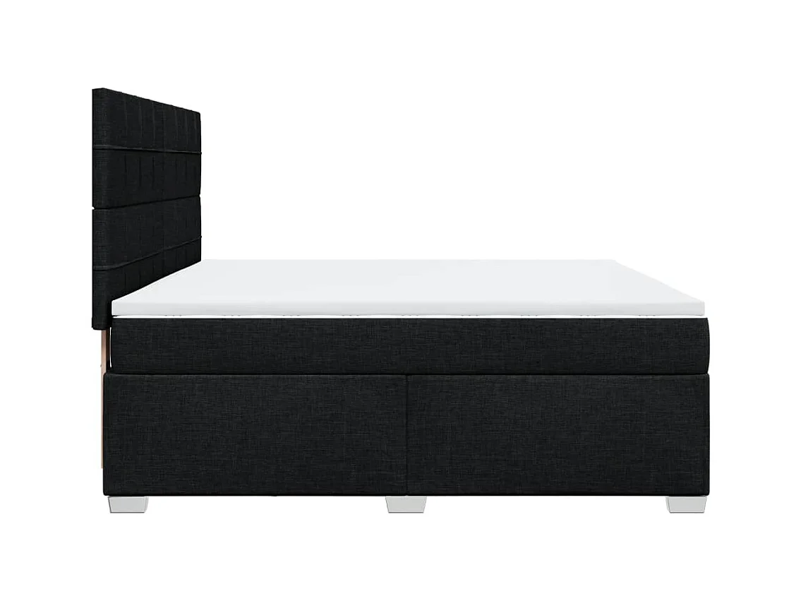 Sommier à lattes de lit avec matelas Noir 180x200 cm Tissu