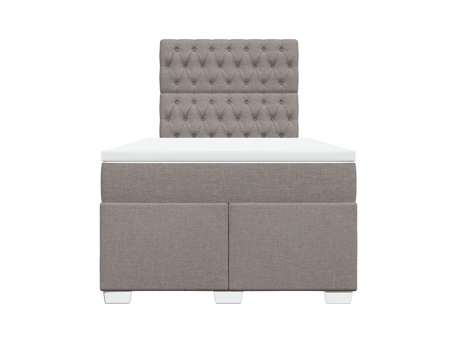 Cama boxspring c/ colchão 120x190cm tecido castanho-acinzentado