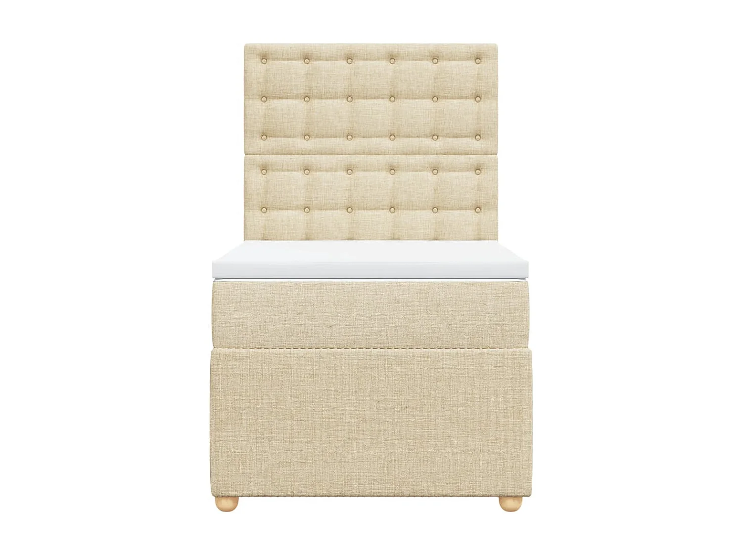 Boxspring met matras stof crèmekleurig 80x200 cm