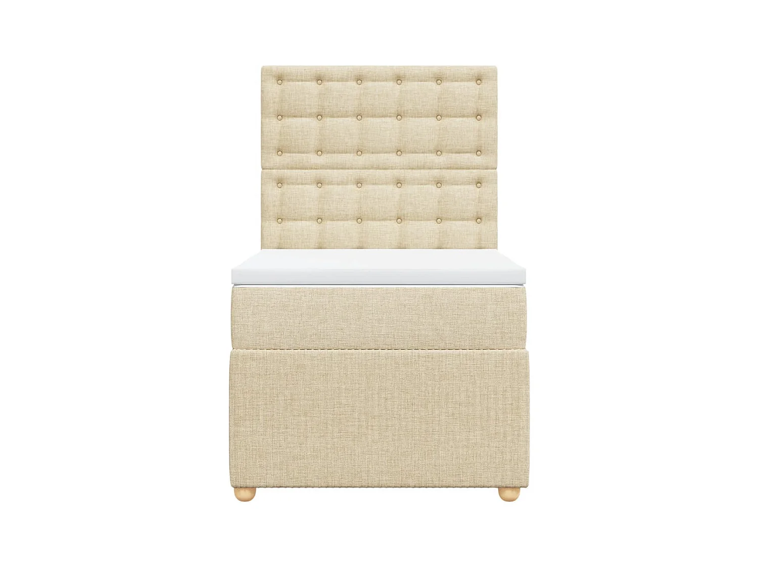 Sommier à lattes de lit avec matelas Crème 80x200 cm Tissu