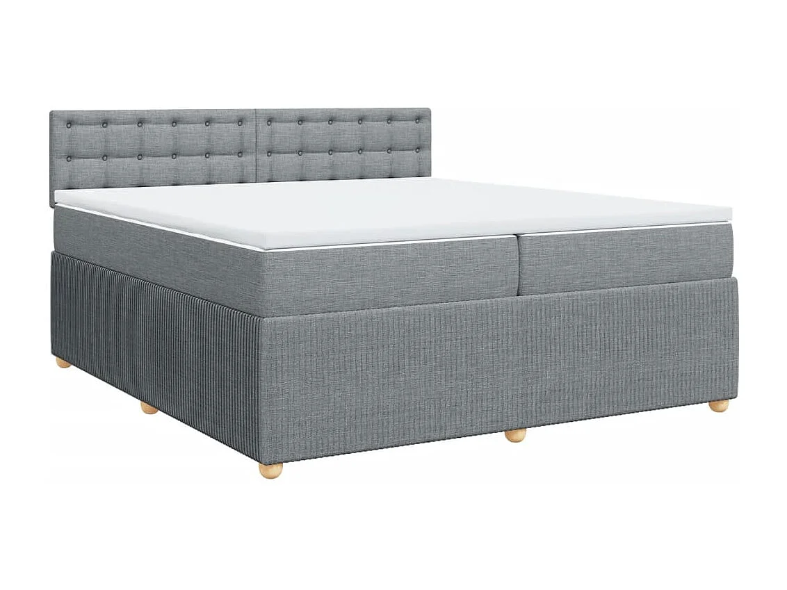 Sommier à lattes de lit avec matelas Gris clair 200x200cm Tissu