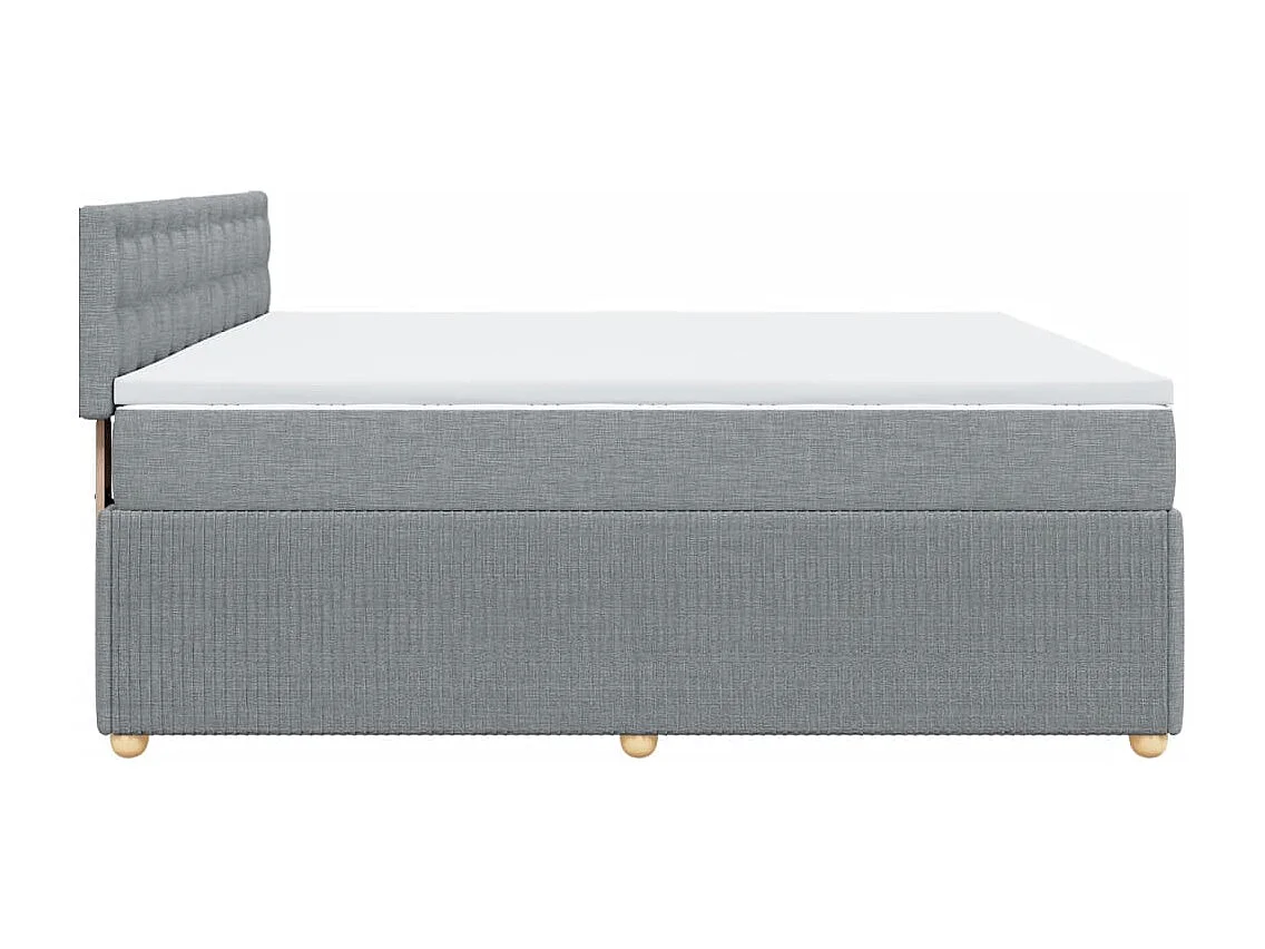 Cama box spring con colchón tela gris claro 200x200 cm