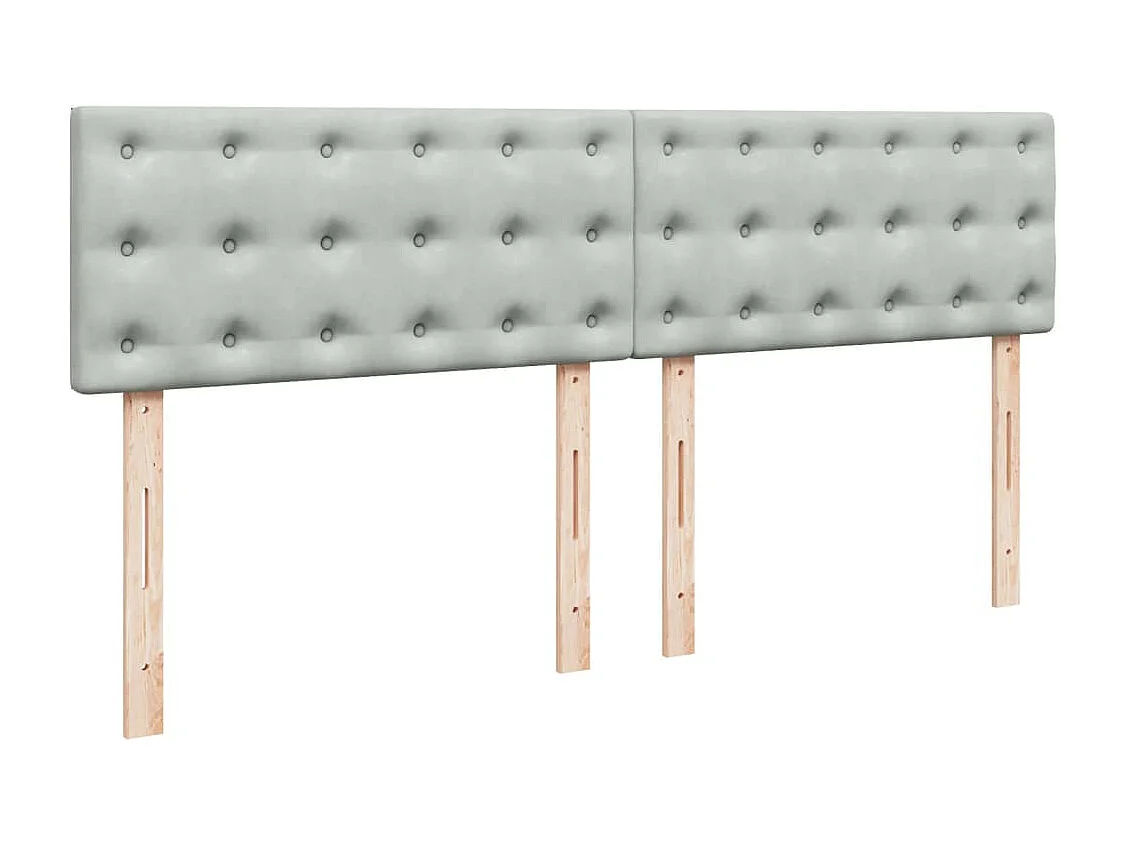 Boxspring met matras fluweel lichtgrijs 200x200 cm