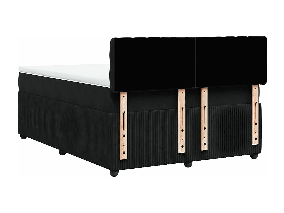 Cama com molas/colchão 140x190 cm veludo preto