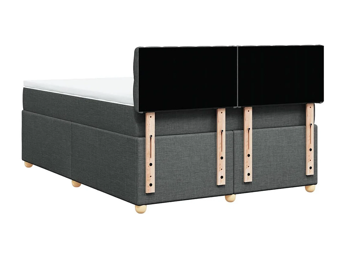 Sommier à lattes de lit avec matelas Gris foncé 140x200cm Tissu