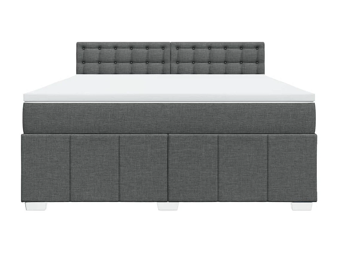 Sommier à lattes de lit avec matelas Gris foncé 180x200cm Tissu