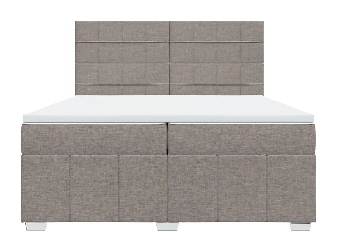 Sommier à lattes de lit avec matelas Taupe 200x200 cm Tissu
