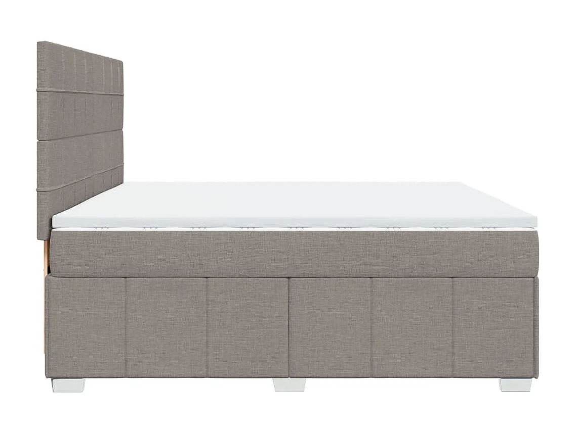 Sommier à lattes de lit avec matelas Taupe 200x200 cm Tissu