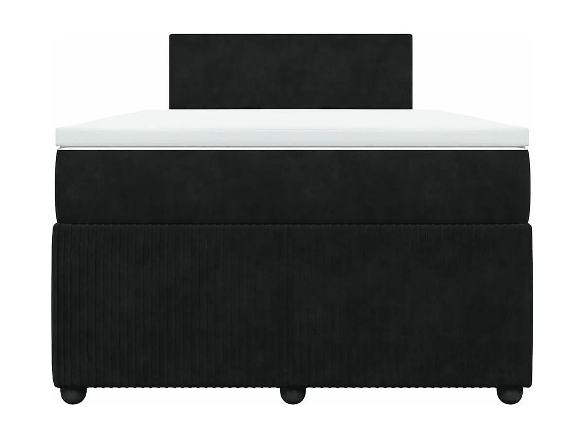 Cama box spring con colchón terciopelo negro 120x200 cm