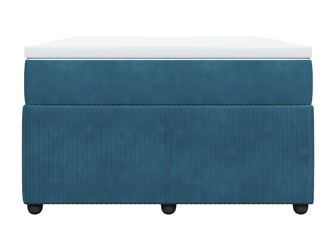 Cama boxspring com colchão 120x190 cm veludo azul-escuro