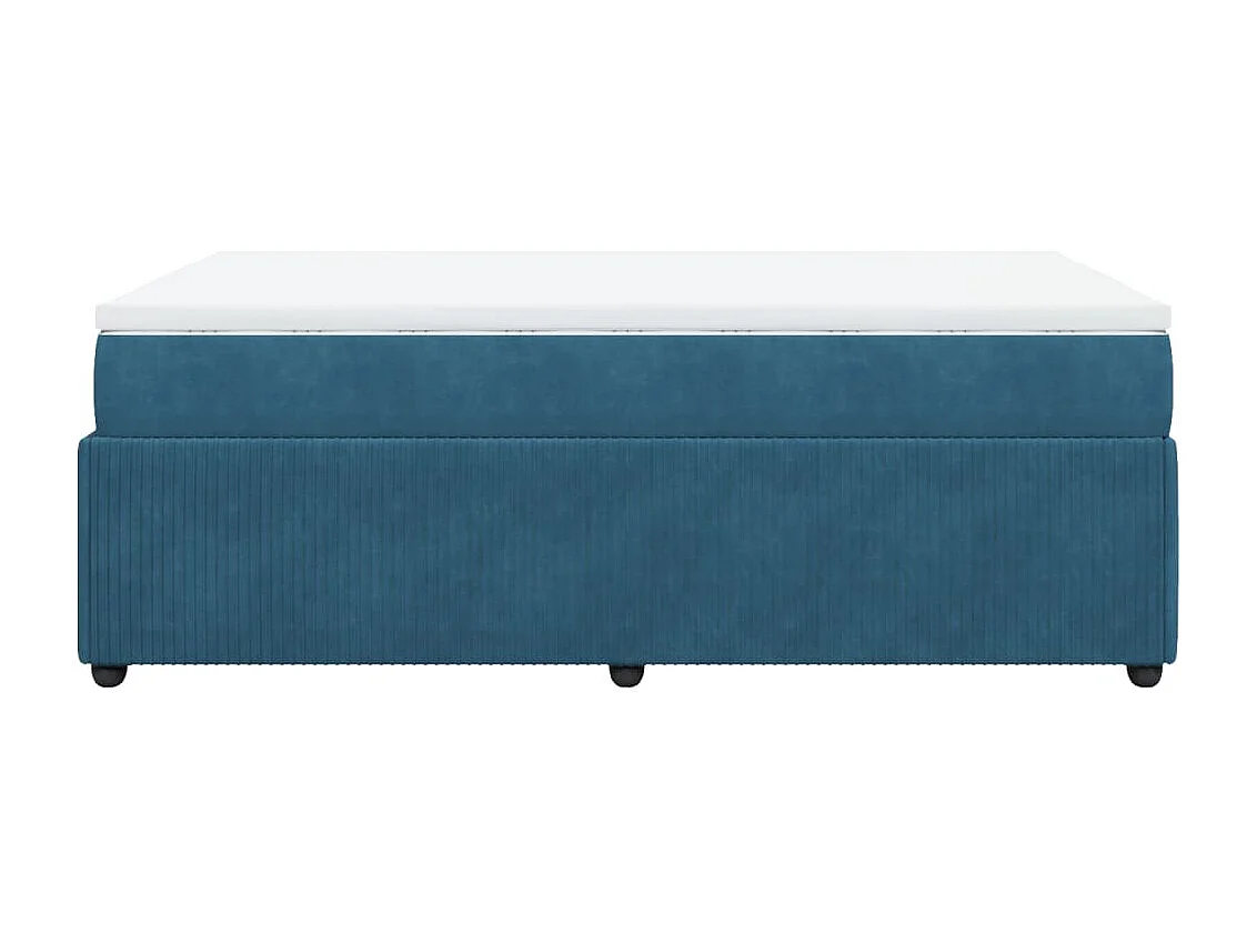 Cama boxspring com colchão 120x190 cm veludo azul-escuro