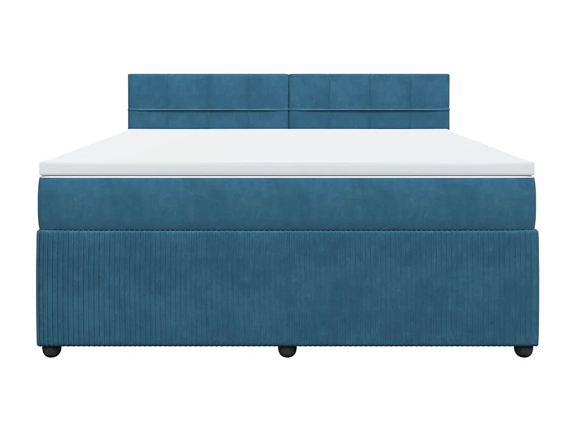 Cama com molas/colchão 180x200 cm veludo azul