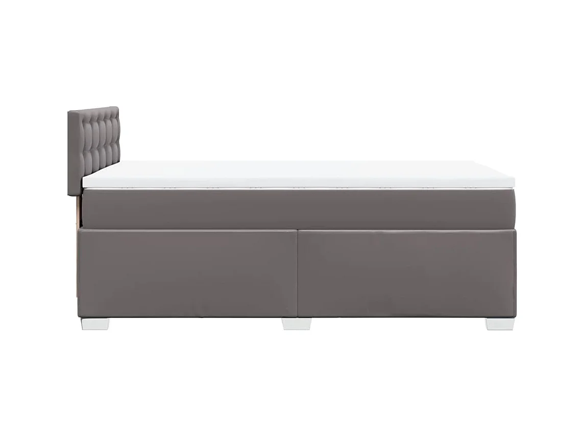 Sommier à lattes de lit avec matelas Gris 90x200 cm Similicuir
