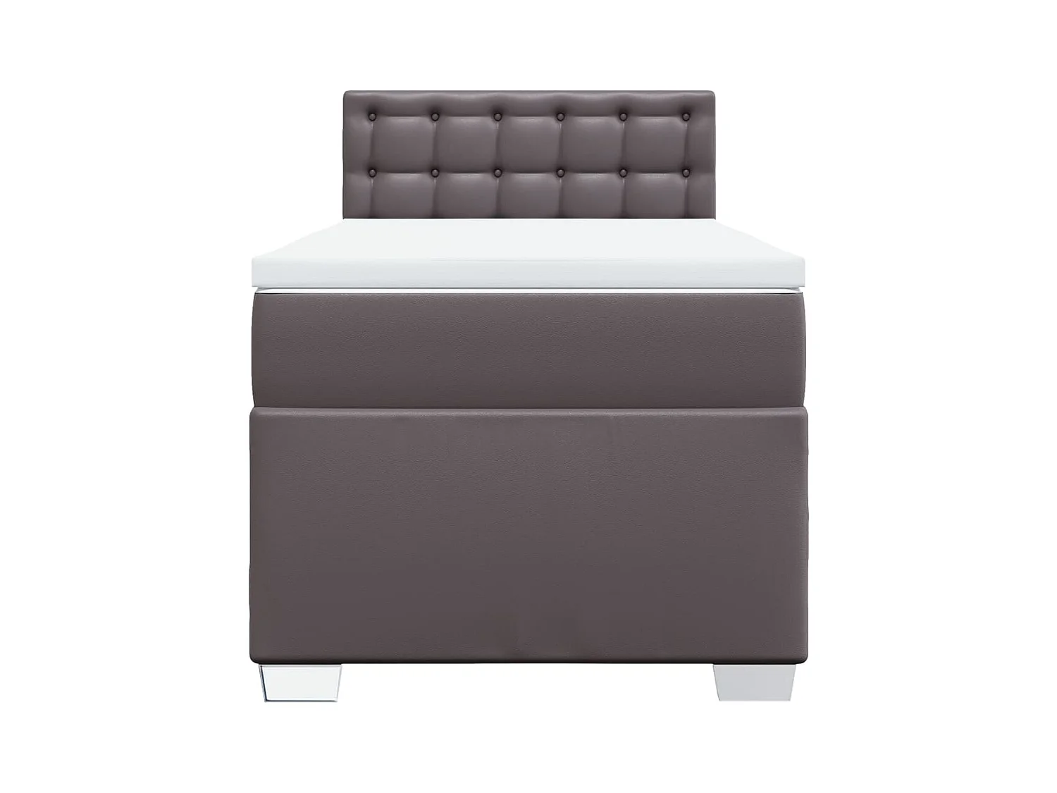 Sommier à lattes de lit avec matelas Gris 90x200 cm Similicuir